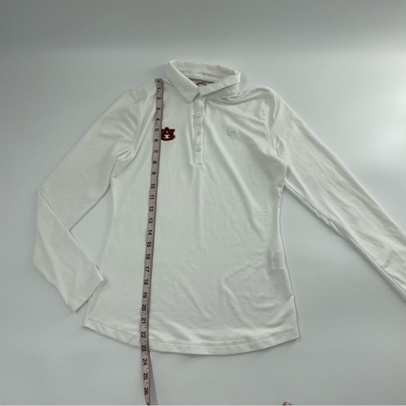 Womens Size XSmall Under Armour Long Sleeve Golf Polo White Auburn Tigers SEC - Picture 4 of 9